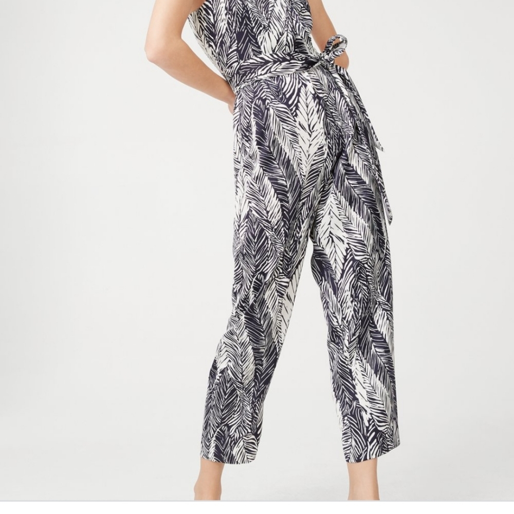 Club Monaco Jumpsuit - Black and White Zebra Print With Belt